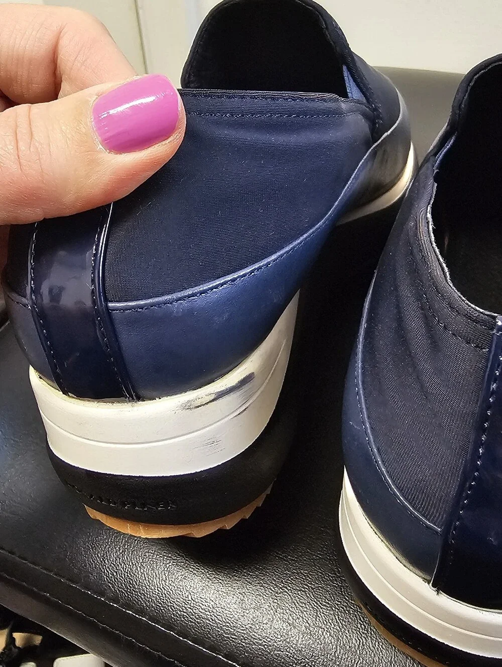 Donald J. Pliner Lizzee Navy Slip-On Platform Sneaker Size 7.5